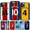 Custodia Cover per Telefono Giocatore di Calcio Numero Nome Telefono Per iPhone 17 Air 15 16 11 13 14 Pro Max 12 Plus Max Fundas