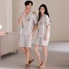 Pure Cotton Couple Pajamas Summer 1011 New Cartoon Cute Short-sleeved Shorts Can Be Worn Outside Men's and Women's Loungewear Suits