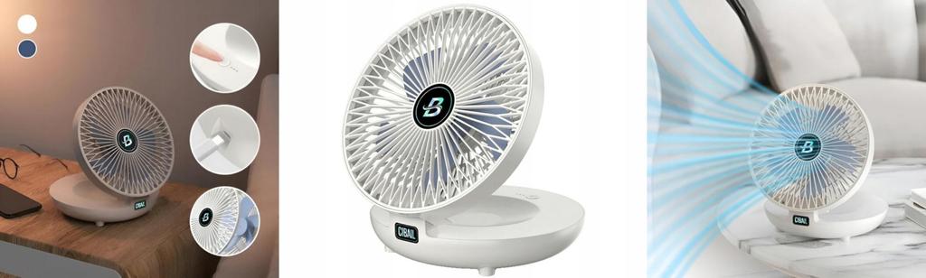 Aircolio Portable Mini Desk Fan – Wireless 5-Speed USB Silent Breeze