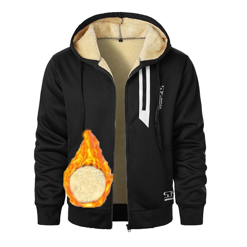 Winter Lambswool Coats Thicken Warm Jackets Long Sleeve Zipper Hoodies Casual Sports Fleece Coat Hooded Sweatshirts Yasheng