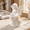 Elegant Winged Angel Ornament Figurine Candle Holder 3D Printed PETG Modern Home Aesthetic Decoration Sculptural Stable Base Decorative for Desktop