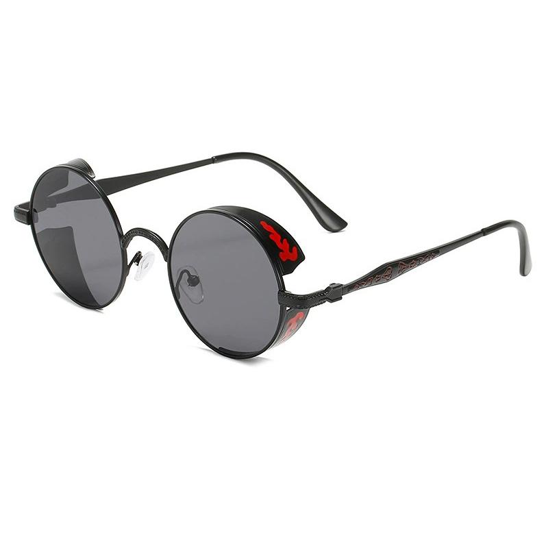 

Steampunk Round Frame Sunglasses For Men Women High Quality Design Fashion Vintage Metal UV Protection Punk Sun Glasses Eyewear As Show чорний
