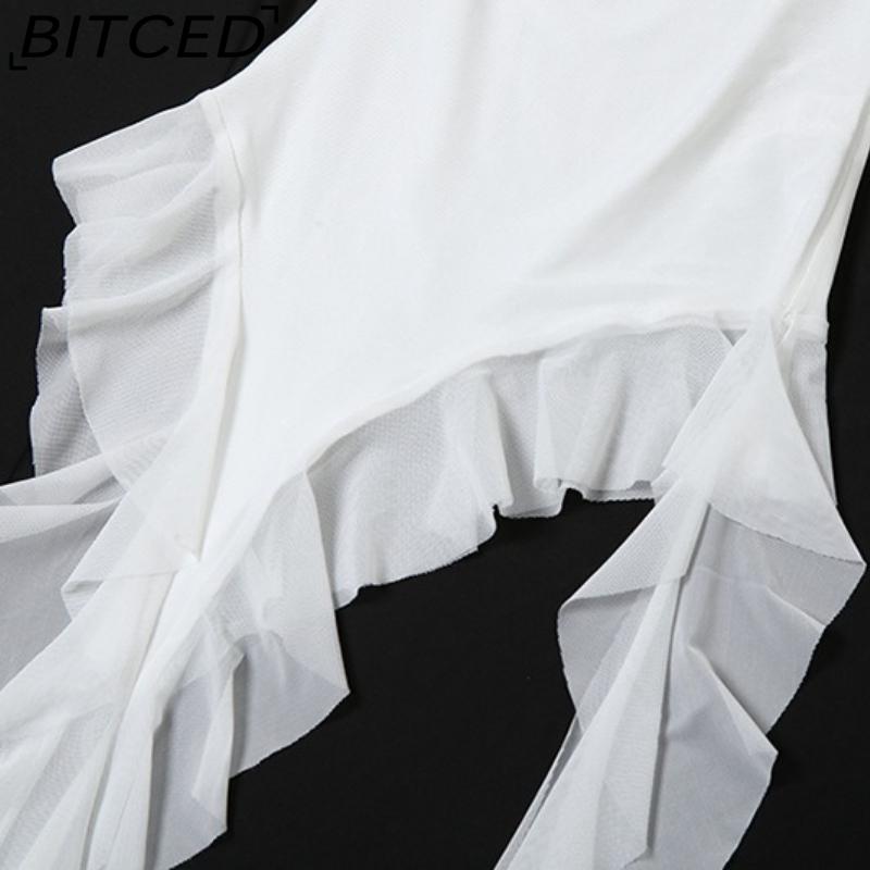 BITCED Spring Women's Solid-Colour Slim-Fit Streetwear Off-the-Shoulder Sleeveless Backless Top