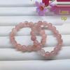 Golden Silk Jade Peach Blossom Bracelet - Simple Style Cherry Blossom Pink Beaded Accessory for Live Broadcast