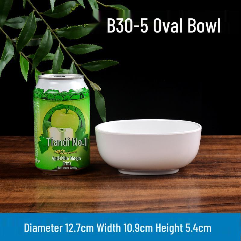 Melamine White Soup Bowl, 4.5-Inch A5 Rice Bowl for Hotel, Canteen, or Fast Food Use