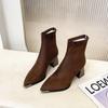 2025 Winter Riding Boots Women Ankle Boots Pointed Toe Mordern Short Booties Street Style Party Stripper Female Shoes Slingback