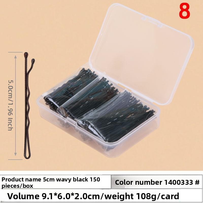 Black Steel Clip Box Contains A Straight Clip for The Bride's Updo Hairstyle Bangs Clip Wavy Hair Clip and Hair Accessory