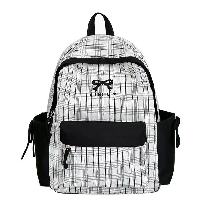 Zaino versione coreana a quadri zaino femminile zaino per studentessa di scuola media grande capacità alto valore 1011 nuovo zaino scolastico stile ragazza