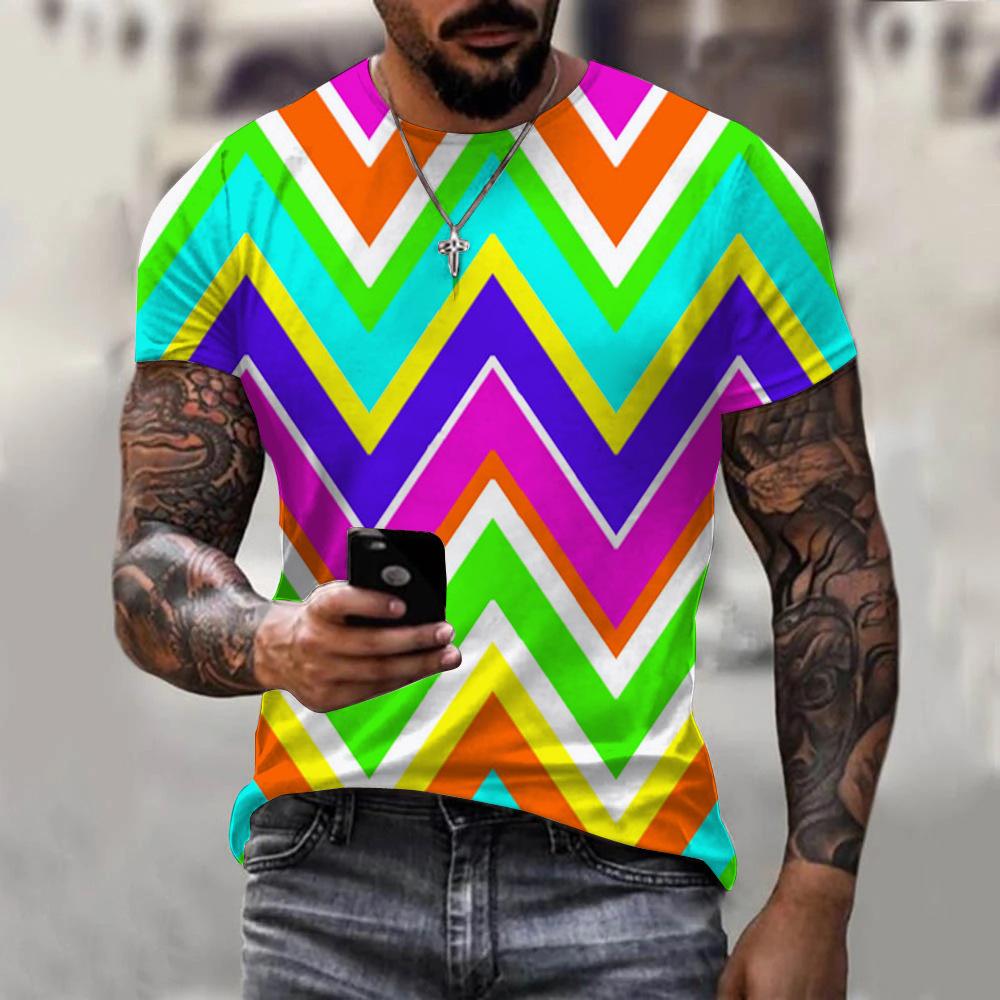 2023 Color Graffiti Print 3DT-shirt Men and Women, Animal 3d Digital Print Summer Short-sleeved T-shirt