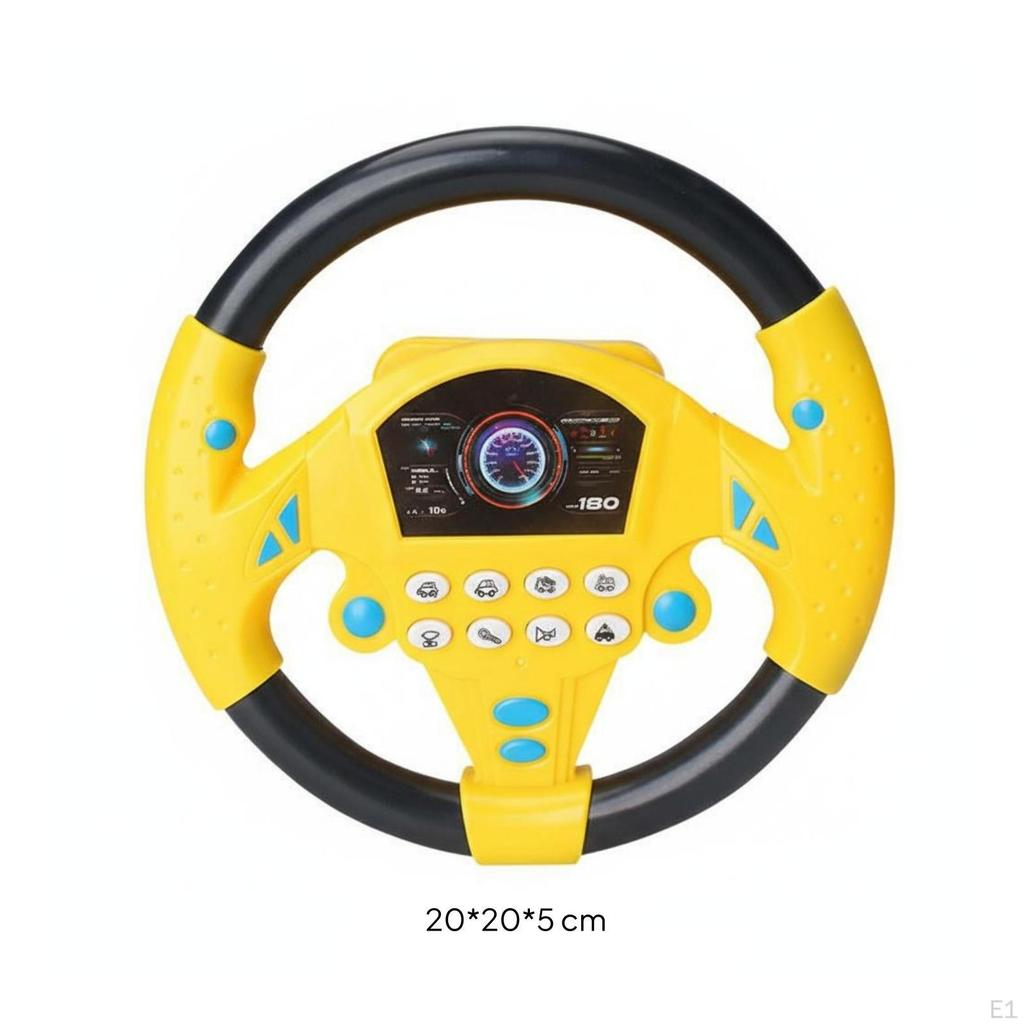 Simulated Steering Wheel Toy TwoColor Driving Colorful Dashboard for Children
