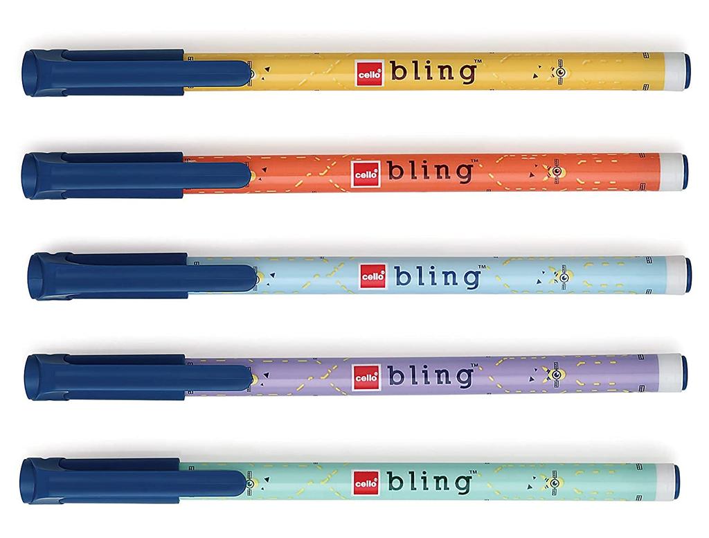 Cello Bling Pastel Ball Pen | Blue Ball Pen | Jar of 25 Units | Best Ball Pens for Smooth Writing | Ball Point Pen Set | Pens for Students