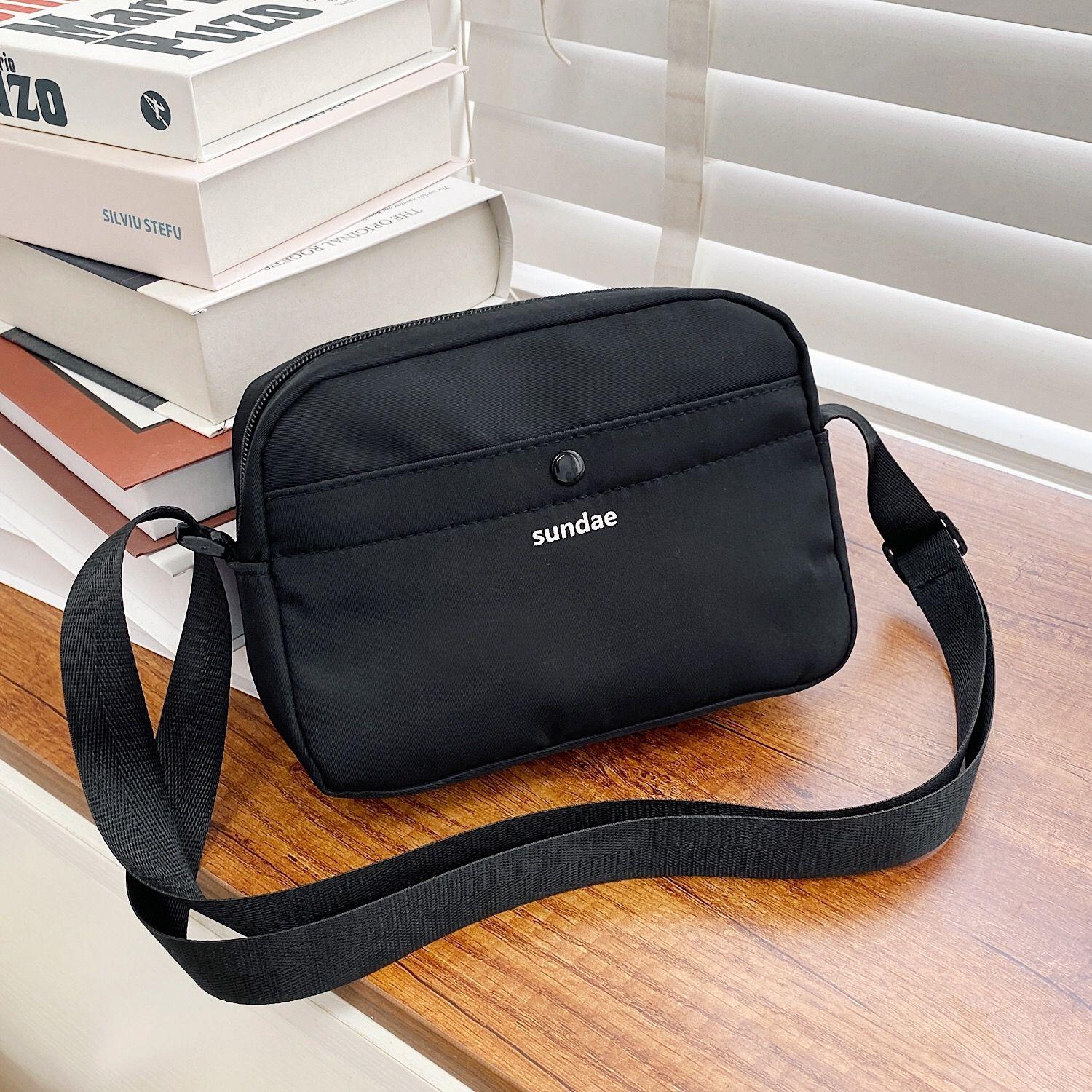 

Корейская версия женская сумка из ткани Оксфорд сумка через плечо женская холщовая мини-сумка чёрный