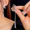 Tide Metal Fringed Earrings, High-end Temperament, Long Stud Earrings, Women's Exaggerated Earrings.