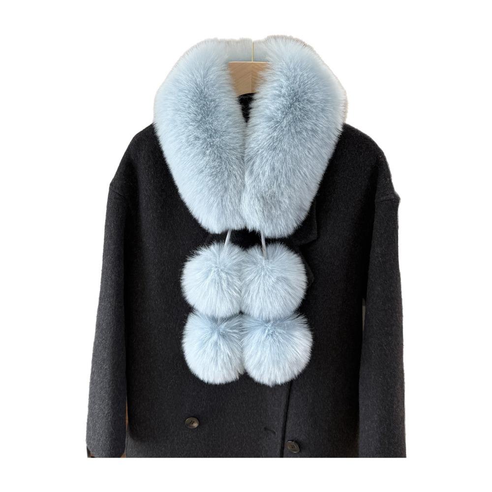 Solid Color Faux Fur Scarf Magnetic Buckle Women Winter Scarves Thickened Neckscarf for Girls