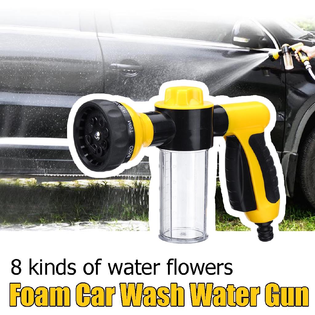 Multifunction 8 In 1 Jet Spray Soap Dispenser Hose Nozzle High Pressure Car Wash Cleaning Tool Garden Watering