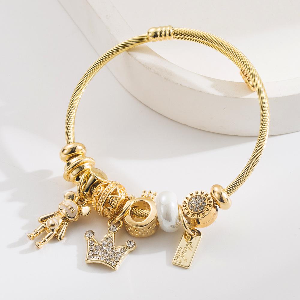 JYL TS Bracelet Fashion  Star Moon Pendant Radiates Celestial Luck & Charm White герцог синий