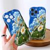Cartoon Pattern Cream Texture Casing Wavy Edge Soft Silicone Cover Phone Case for IPhone Samsung Huawei Honor Xiaomi Redmi Infinix Tecno