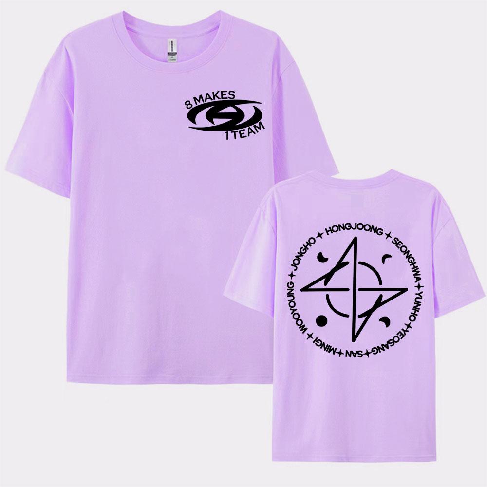 8 Makes 1 Team Kpop ATEEZ T Shirt Men Womens Korean Fashion Aesthetic T Shirts Streetwear Casual 100 Cotton Oversized Tshirts