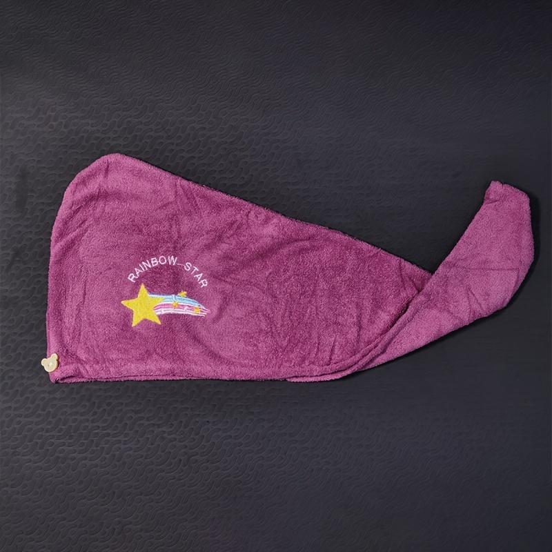 

1pc Quickly Dry Hair Hat Super Absorbent Soft Bathroom Women Head Towels Girls Cute Hair Towel Hair Dry Wrap Bonnets фиолетовый