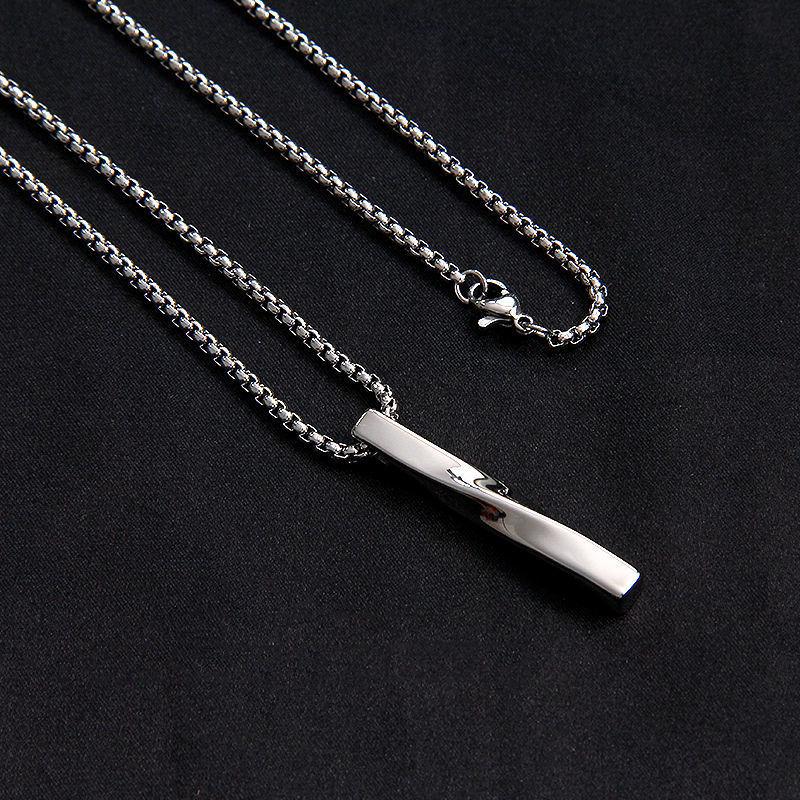 Minimalist Spiral Pendant Necklace: Stainless Steel & Titanium Punk Design for Men