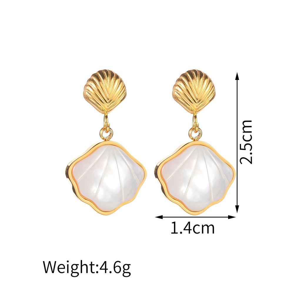 Anello Aperto INS Moda Acciaio Inossidabile Stella Marina Perla - Anello Dito Esagerato Placcato Oro 18K da Donna
