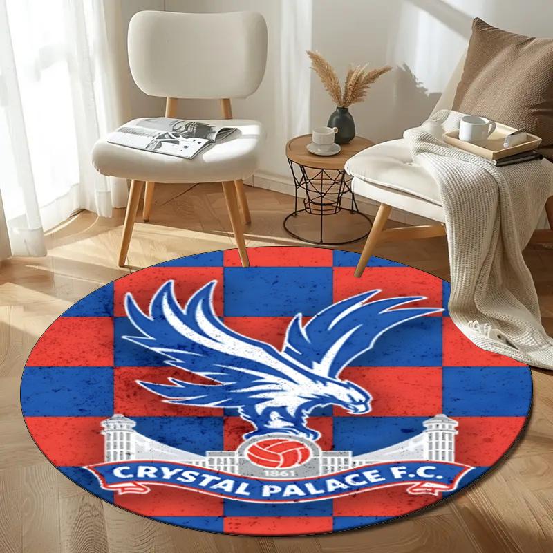 Customizable Crystal Palace F.C Round Non-Slip Carpet - Ideal for Garden, Picnic, Office, Perfect for Decoration, Suitable For All Seasons