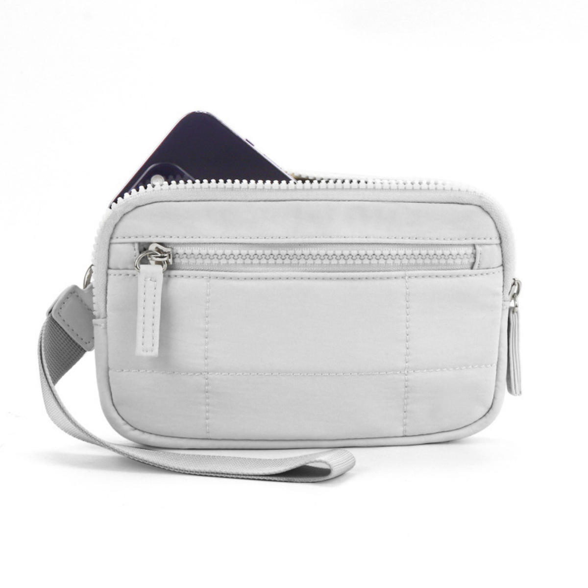 

Кошельки-клатчи с пуховиком для женщин Нейлоновый стеганый кошелек Кошелек для путешествий Держатель для кредитных карт Органайзер для телефона one size серый