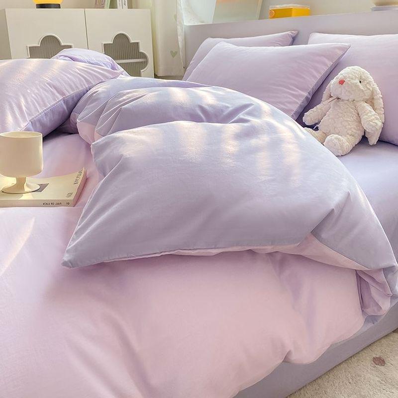 Cream Style Double-Layer Soft Yarn Duvet Cover Set for Double Beds - Ideal for Dorms and Homes