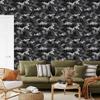 Military camouflage wallpaper graphite, gray and black 50x1000