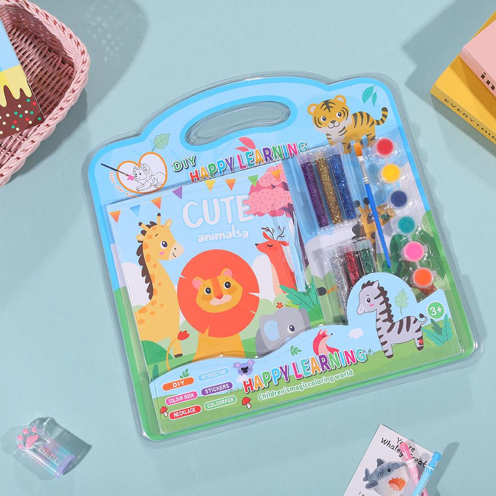 KPOP Witch Group DIY Coloring & Glitter Makeup Book with Sanrio Watercolor Set