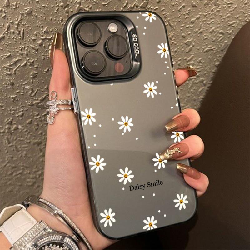 For  11 Lite 5G NE 14 13T 13 12T 12 12X Cases Daisy Smile Pattern Simple Laser Phone Covers For Poco M6 X5 X6 F5 Pro Cover