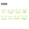 Pumpkin Glow Decal for Walls 2Pcs Halloween Glow-in-the-Dark Wall Stickers, & Ghost Face Decals Indoor Ceiling Door Decor, Light Up