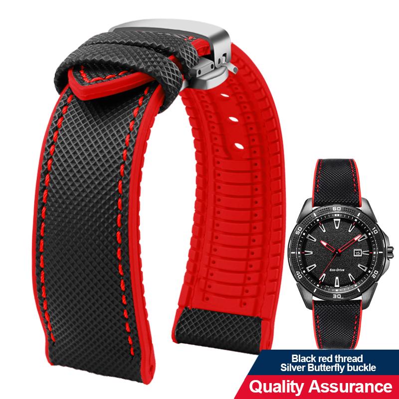 12 color high quality rubber Watchband 20 21 22 23mm 24mm for men and women watchstrap accessories Black red orange yellow Green