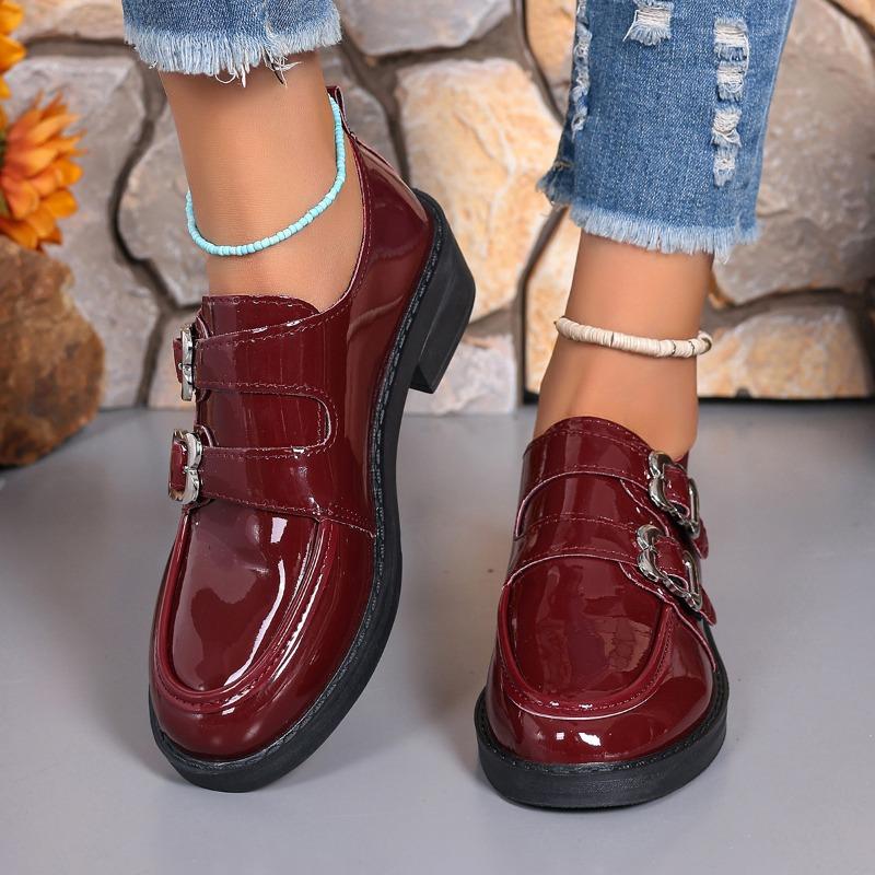 Retro-Plateau kleine Lederschuhe Damen Frühling und Herbst neu mit Rock schwarz vielseitig dicker Absatz Einzelne Schuhe