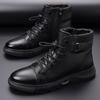 Martin Boots Men's Winter Velvet Cotton Shoes High-top Men's Leather Boots Leather Cotton Leather Shoes Warm Snow Boots Men's Shoes