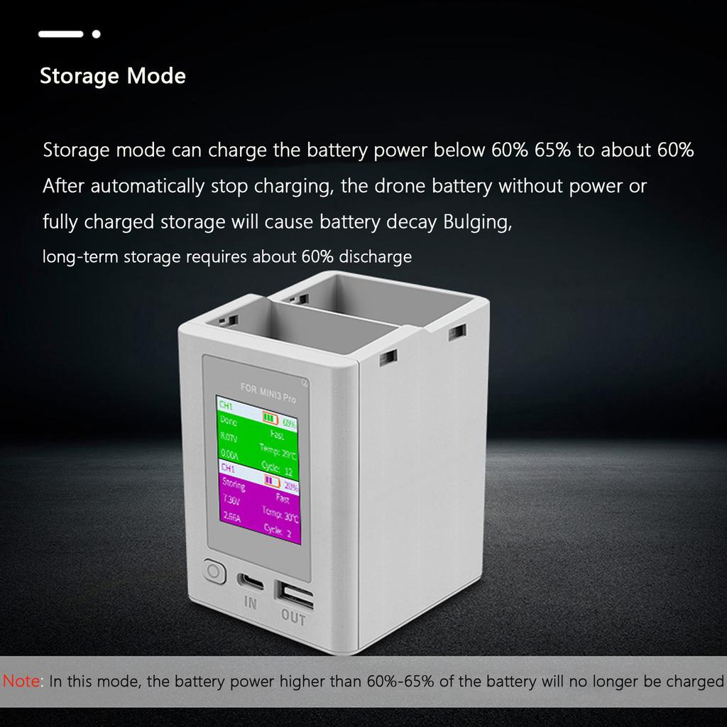 Charger Hub for DJI Mini 4 Pro Drone Battery Charging Butler Two-way Charging 2 Batteries for DJI Mini 3 /3Pro Drone Accessories
