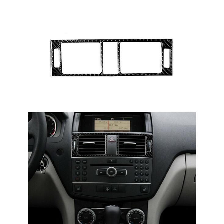 Car Accessories Interior Carbon Fiber Stickers For Mercedes-Benz C Class W204 2007-2013 Entral Console A/C Switch Panel