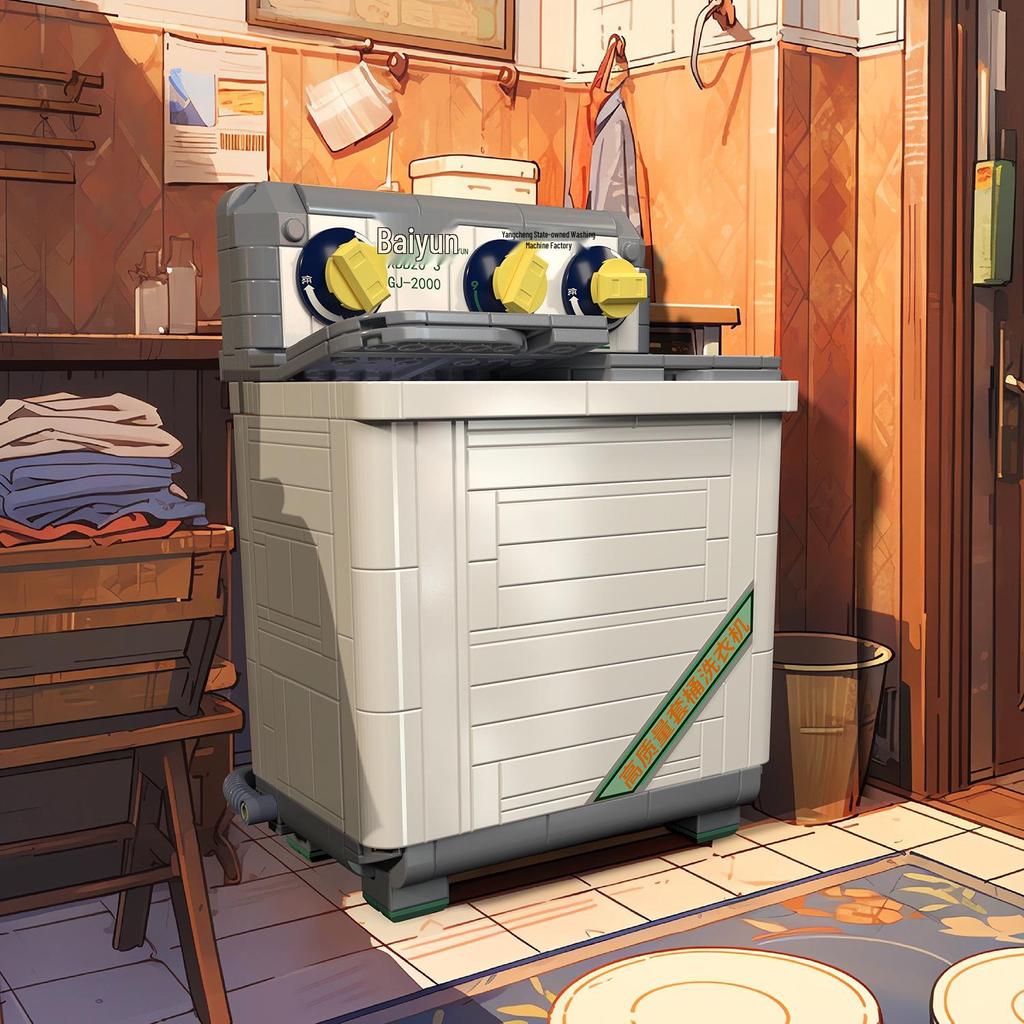 Mini Retro Radio & Fridge Washing Machine Building Blocks Toys - Compatible with Lego, Great Gift for Girls