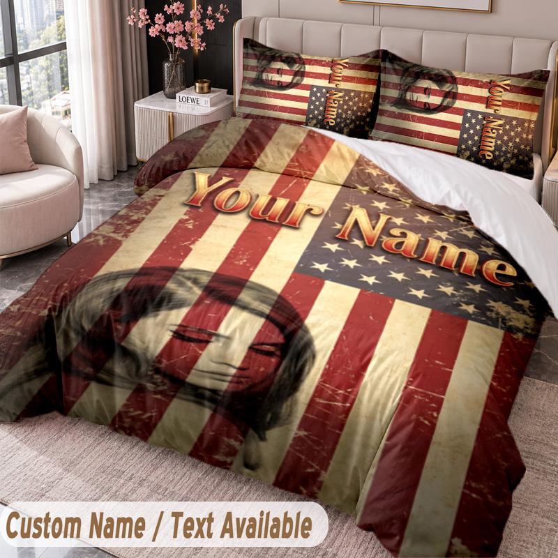 Custom Name Text 3Pcs Bedding Set Lana Del Rey Duvet Cover And Two Pillowcases