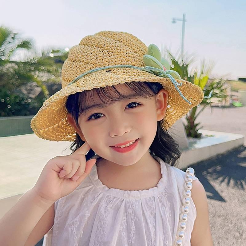Childrens Straw Hat Summer Sun Protection With Wide Brim And Breathable Design For Girls And Babies
