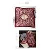Écharpe Carrée Satinée Élégante pour Femme Rouge Vin Imprimé Noix de Cajou Protection Solaire