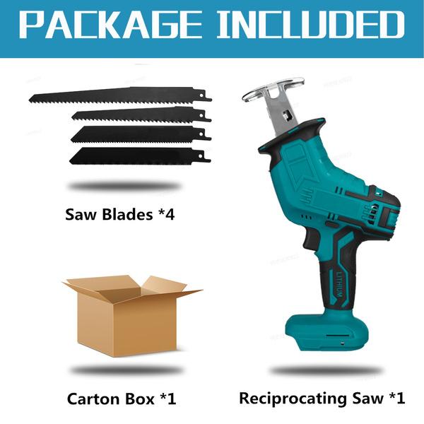4000RPM High Power Cordless Reciprocating Saw Body With 4 Saw Blades For Makita 18V Battery