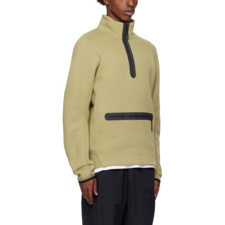 Nike Nsw Tech Half-Zip Fashion Comfortable Soft Pullover Stand Collar Sweatshirt Men Sweatshirt Olive FB7998-276