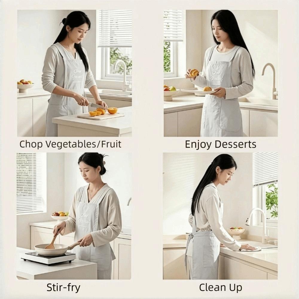 Stylish Breathable Kitchen Apron Oil-proof Sleeveless Cooking Bibs Easy Clean Waterproof Painting Apron Catering Work