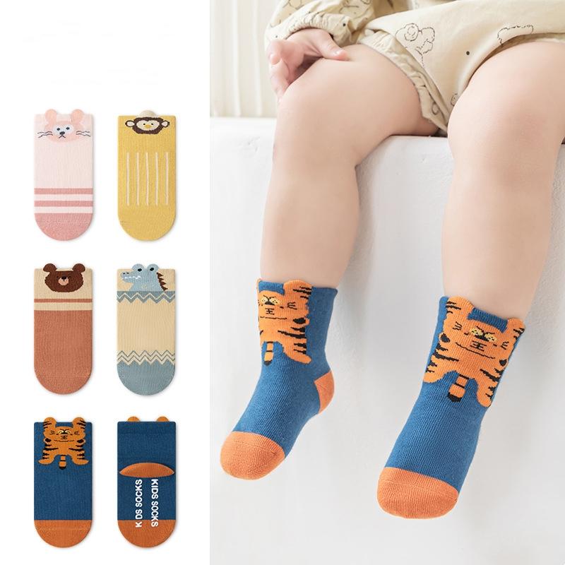 Newborn Plush Sock Autumn Winter Warm Kids Middle Tube Socks  Anti-Cold Baby Footwear Cute Cartoon Children Socks