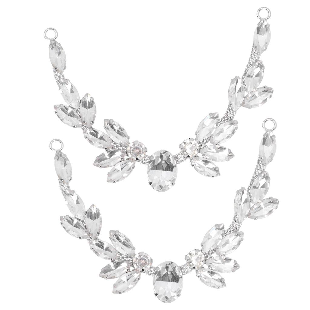 2Pcs Marquise Diamond Claw Chain Trim Glass Women s Clothing Accessories DIY Sewing Decor Craft2x17cm Oval