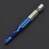 High Speed Steel Plated Blue 6.35mm Hex Shank Tap Drill Bit HSS Compound Tap (M3)