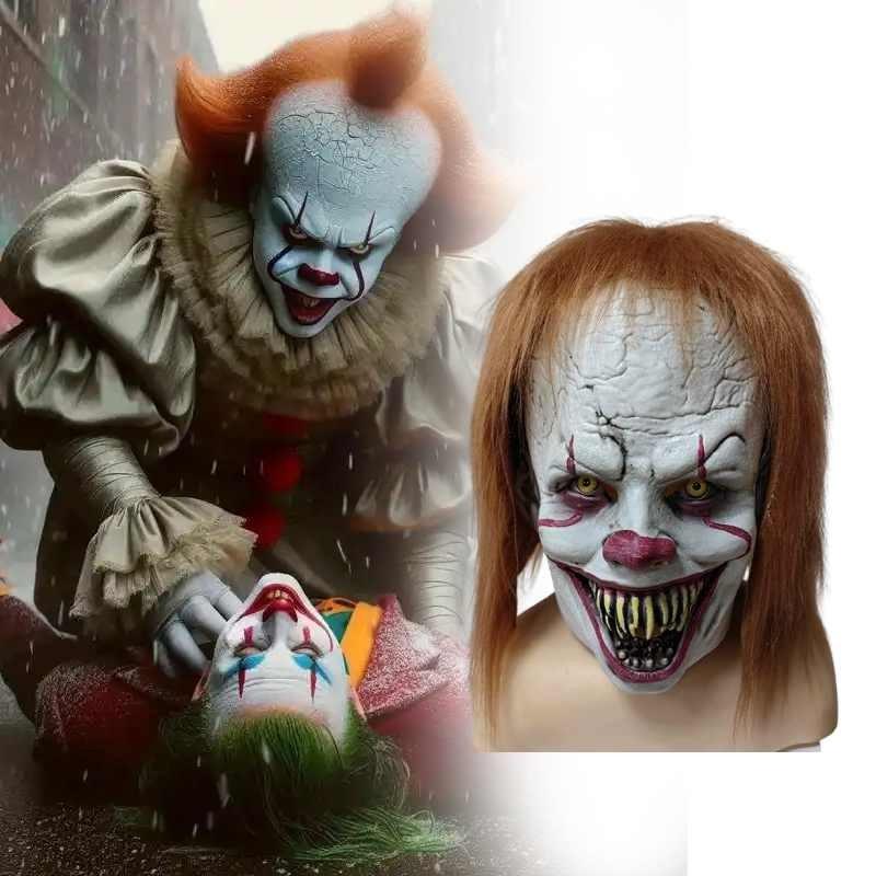It Pennywise Horror Clown Mask Latex For Halloween Costume And Diy Party Decor