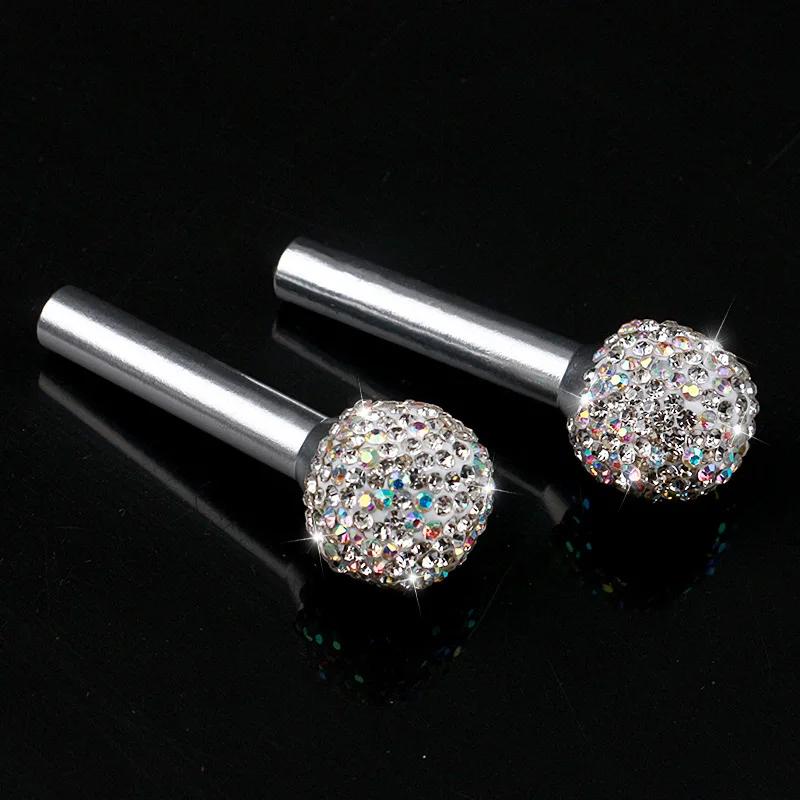 2PCS Luxury Rhinestone Car Door Pin Lock Knob Lift Covers Auto Decor Ornament Gadget Glitter Bling Car Accessories for Woman