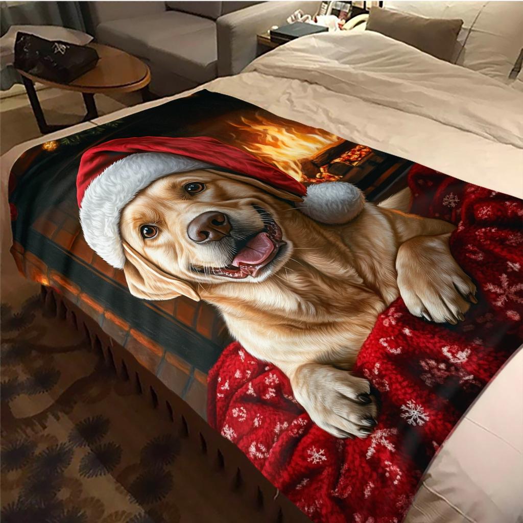 1 ks Flanelová deka s kresleným potiskem, Vysoce kvalitní, Pohodlná pro všechna roční období, Domácí dekorace, Teplo a pohodlí, Perfektní jako vánoční dárek k narozeninám